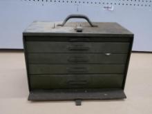 Five Drawer Metal Tool Box with Two Pipe Cutters