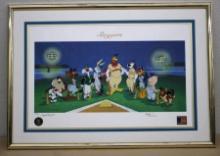 Framed with No Glass "Sluggers" Animation Art Signed by Charles and Tom McKimson