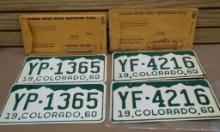 Two 1960 Colorado License Plate Pairs!