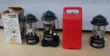 Three Coleman Adjustable Two Mantle Lanterns