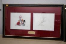 Mickey Mouse 60th Birthday Special Original Painting and Pencil Drawing in Frame