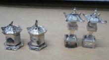 Two Sterling Silver salt & Pepper Sets