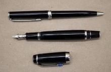 Beautiful Black Mont Blanc Fountain Pen and Ballpoint Set