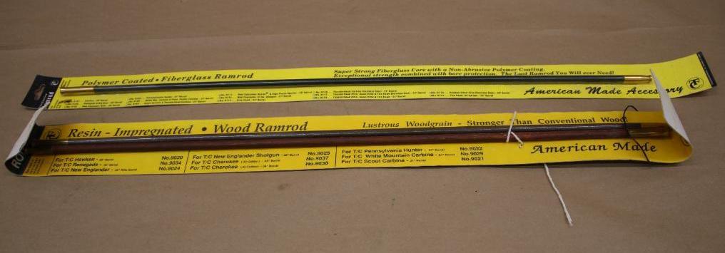 New in Packaging Fiberglass and Impregnated Wood Ramrods and One Out of Packaging
