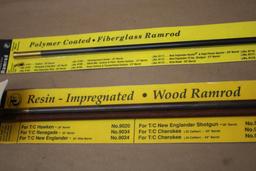New in Packaging Fiberglass and Impregnated Wood Ramrods and One Out of Packaging