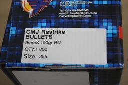 CMJ Restrike Bullets 9mm RN Bullets for Reloading