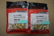200 Pieces Winchester 22 Hornet Unprimed Shellcasings