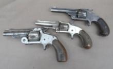Three Antique Spur Trigger Revolvers