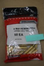 Pack of 50 Pieces Winchester 6mm Remington Unprimed Brass