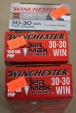 60 Cartridges Winchester 30-30 Win Ammunition
