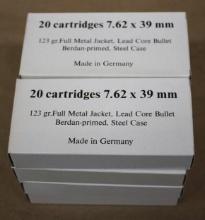 160 Rounds 7.62 x 39mm FMJ Ammunition