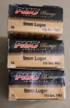 150 Rounds PMC Bronze 9mm Luger Ammunition