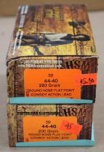 100 Rounds HSM Cowboy Action 44-40 Lead Ammunition