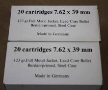 160 Rounds 7.62 x 39mm FMJ Ammunition