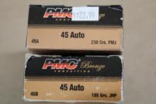 100 Rounds PMC Bronze 45 Auto Ammunition