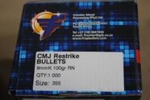 CMJ Restrike Bullets 9mm RN Bullets for Reloading