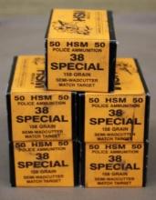 250 Rounds HSM 38 Spl Police Ammunition