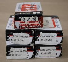 Five Packs Hornady 9x18 Makarov HP XTP Bullets for Reloading