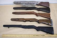 Five Mixed Wood and Man-Made Rifle Stocks