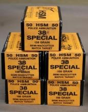 250 Rounds HSM 38 Spl Police Ammunition