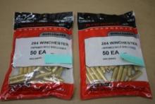 100 Pieces Winchester 284 Win Unprimed Brass Casings