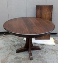 Round Cherry Dining Table with Leaf