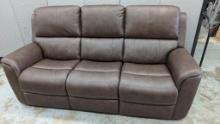 Brown Leather Power Sofa