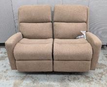 Brown Upholstered Power Loveseat