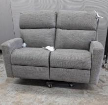 Gray Upholstered Power Loveseat