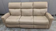 Tan Leather Power Sofa