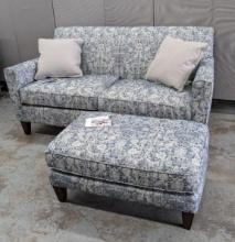 Flexsteel Floral Loveseat and Ottoman