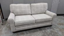 Gray and White Loveseat