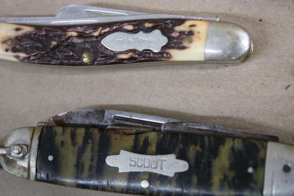 10 Mixed Folding Knives including Several Schrade Knives