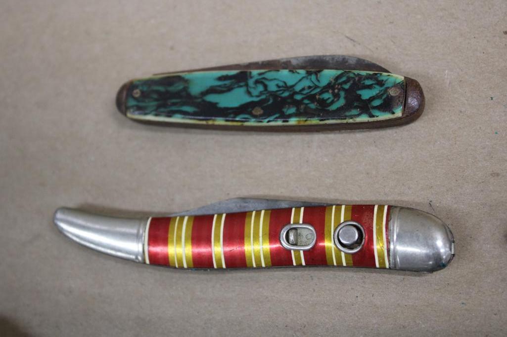 10 Mixed Folding Knives including Several Schrade Knives