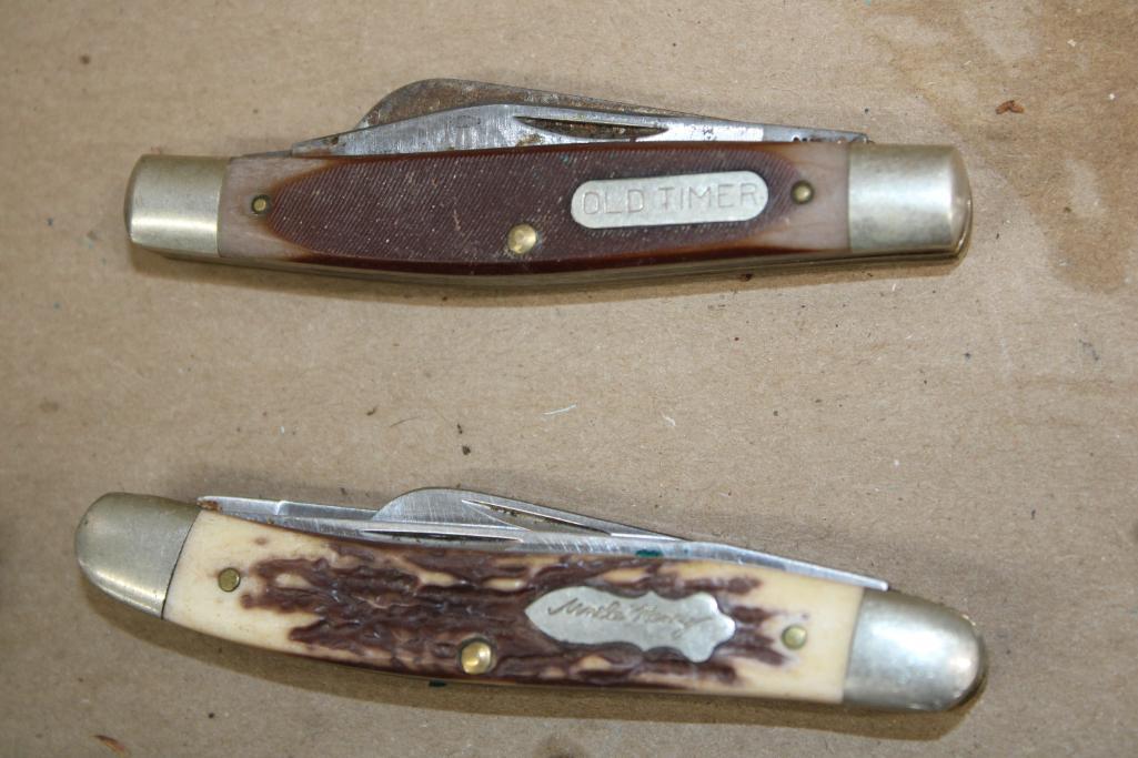 10 Mixed Folding Knives including Several Schrade Knives
