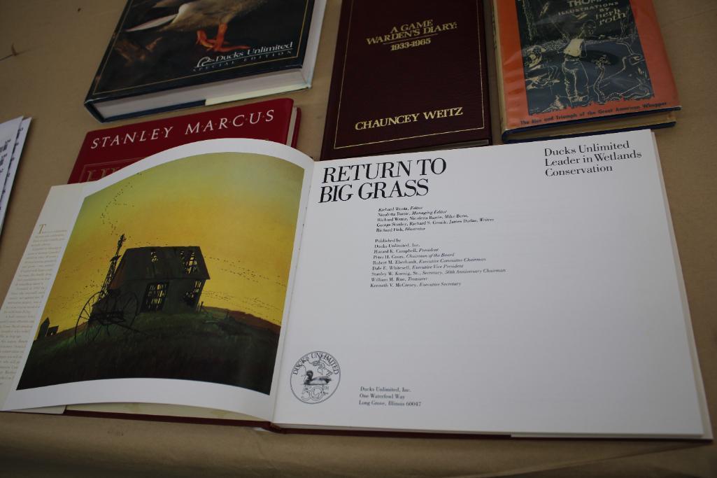 Collection of Hardcover Books Including Tall Stories by Lowell Thomas and Ducks Unlimited