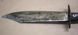 10.5" Blade Bowie Knife with Trench Art Handle