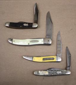 Four Western Folding Knives