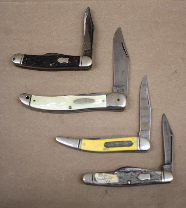 Four Western Folding Knives