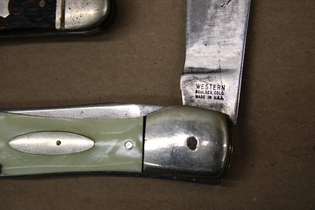 Four Western Folding Knives