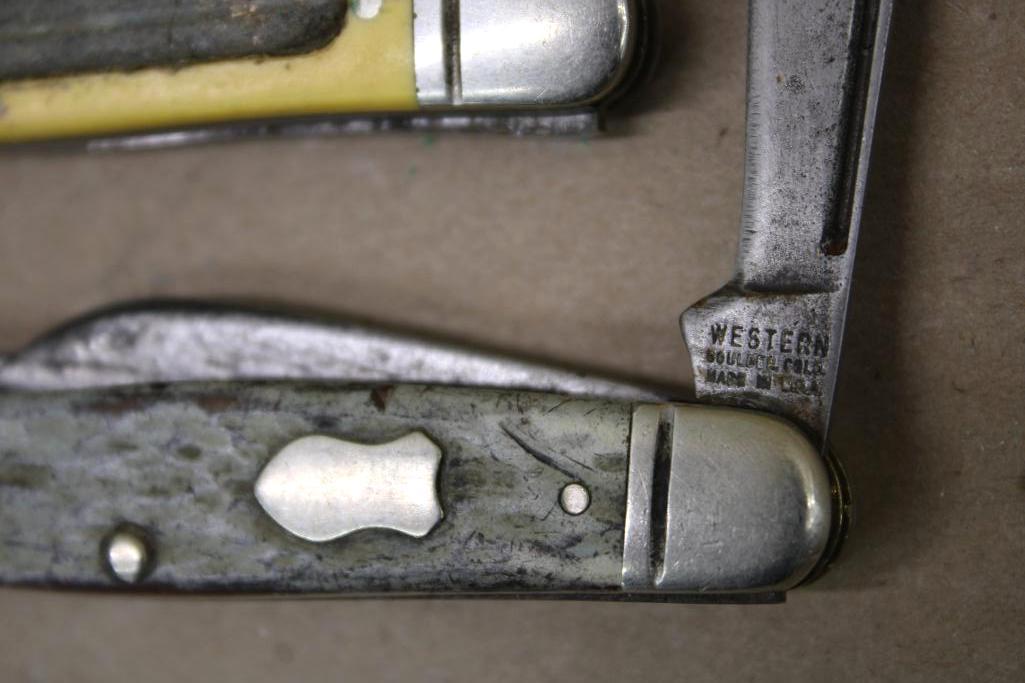 Four Western Folding Knives