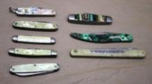 Eight Mixed Folding Knives