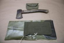 US Military Hatchet with Sheath and Pistol Protector Covers