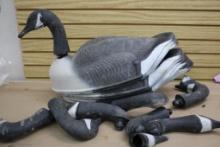 Small Canadian Goosed Decoys, 12 Bodies with 8 Heads