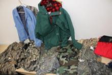 Large Assortment of Mixed Camo and Other Outdoor Gear