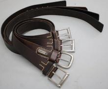 Four Brown Leather Belts