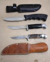 Western, Buck, and Remington Fixed Blade Hunting Knives