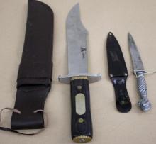 Huge Alamo Bowie Knife with Sheath and Korium PIC Dragon Claw Dagger with Sheath