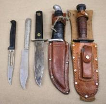 Unbranded Pilot's Knife and 4 Additional Fixed Blades