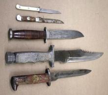 Five Mixed-Style Fixed Blade Knives